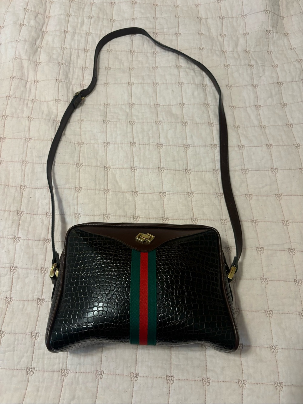VINTAGE 80S BROWN PURSE